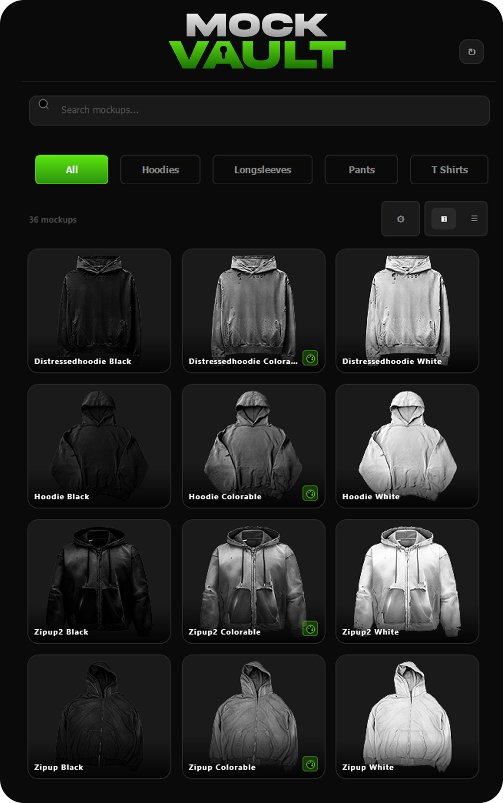 MockVault library UI
